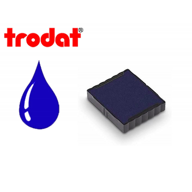 Cassette encrage trodat 6/4921b pour tampon encreur printy 4921 taille empreinte 12x12mm coloris bleu