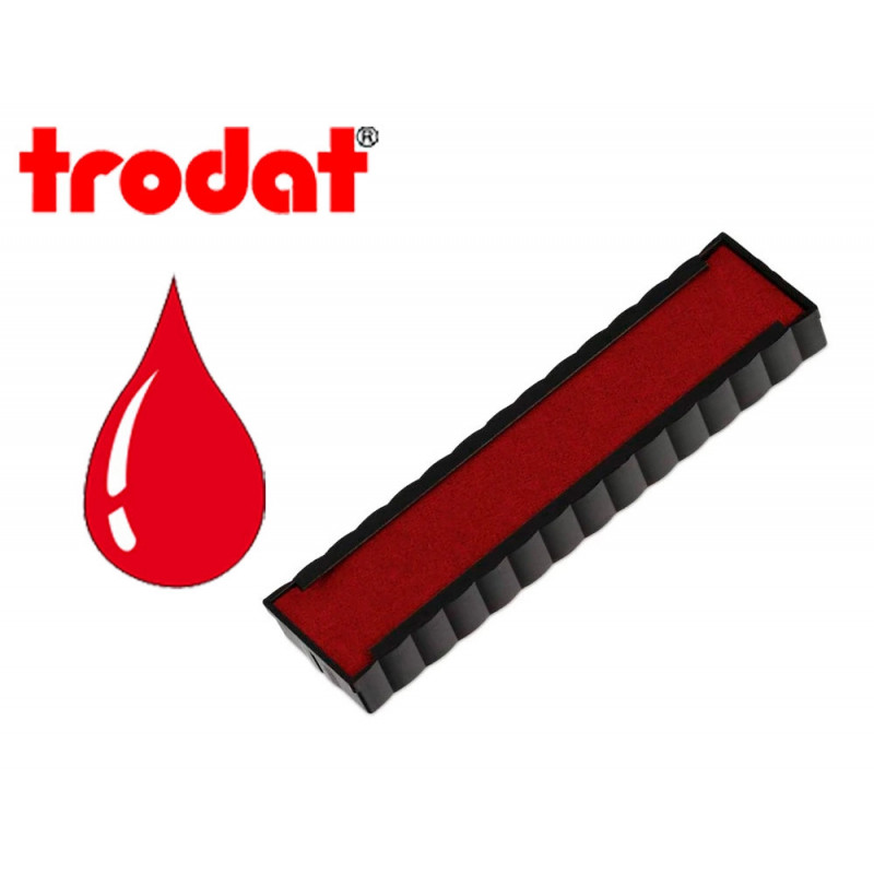Cassette encrage trodat 6/4916b pour tampon encreur printy 4916 taille empreinte 70x10mm coloris rouge