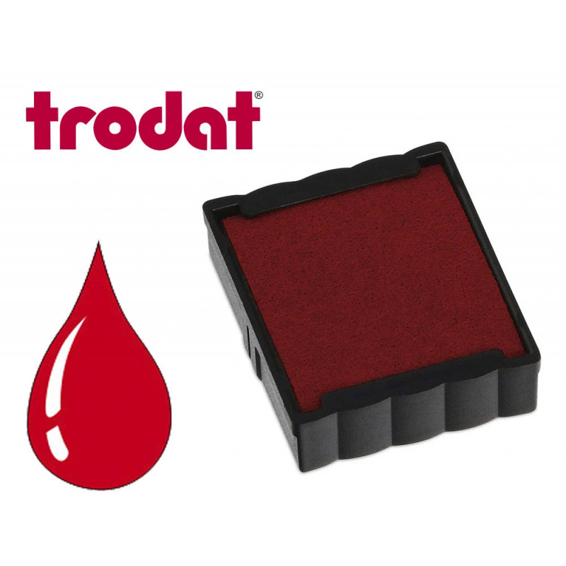 Cassette encrage trodat 6/4922c pour tampon encreur printy 4922 taille empreinte 20x20mm coloris rouge