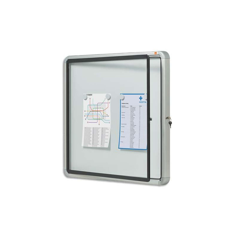 NOBO Vitrine d'affichage extérieure magnétique Premium Plus, fermeture à clé, capacité 6 feuilles, A4