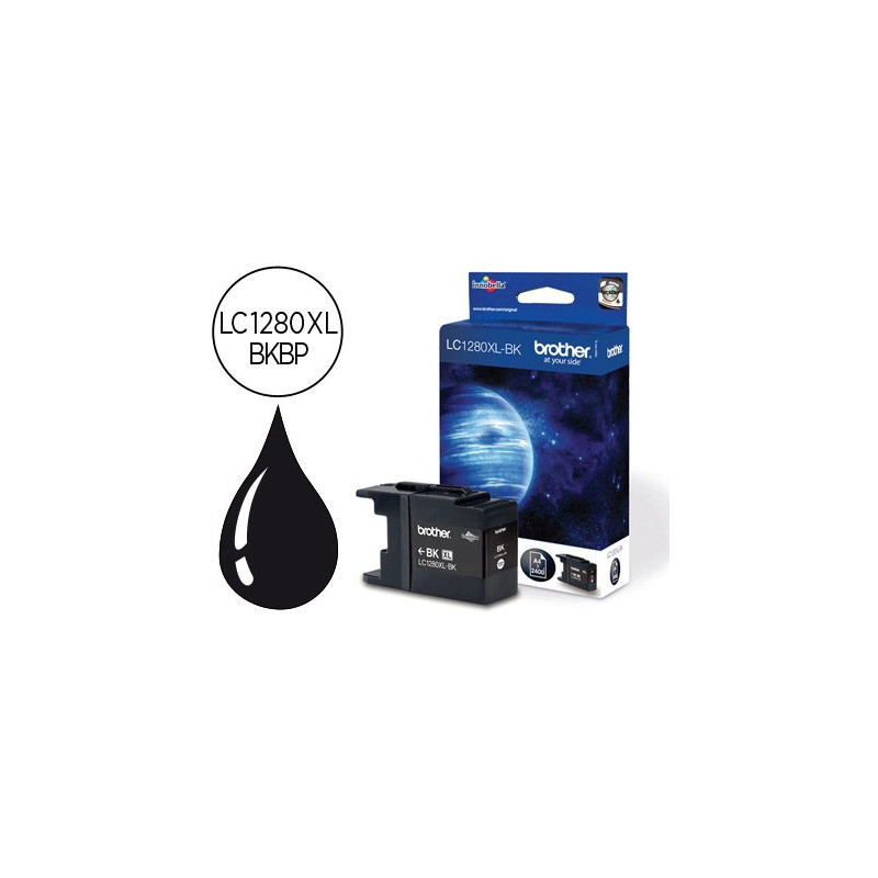 Cartouche brother jet d'encre lc1280xlbk couleur noir haute capacité 2400p