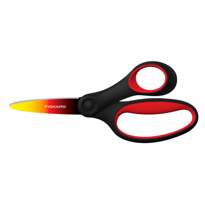 Ciseaux enfant fiskars soft grip ombres 15cm 8+ droitier coloris rouge & jaune