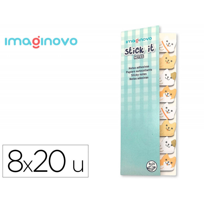 Bloc notes adhesives imaginovo marque pages chiot 120 feuilles 8x15x48 mm