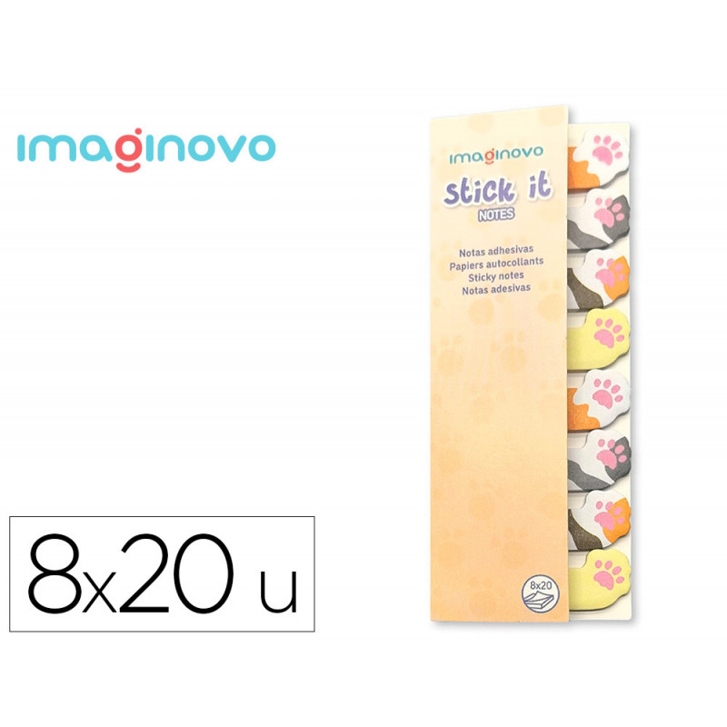 Bloc notes adhesives imaginovo marque pages patte 120 feuilles 8x15x48 mm