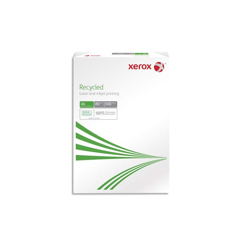 XEROX Ramette de 500 feuilles A4 80g, papier 100% recyclé Blanc XEROX Recycled 003R91165 CIE 58