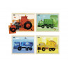 Puzzles nathan les engins de couleur lot de 4 puzzles