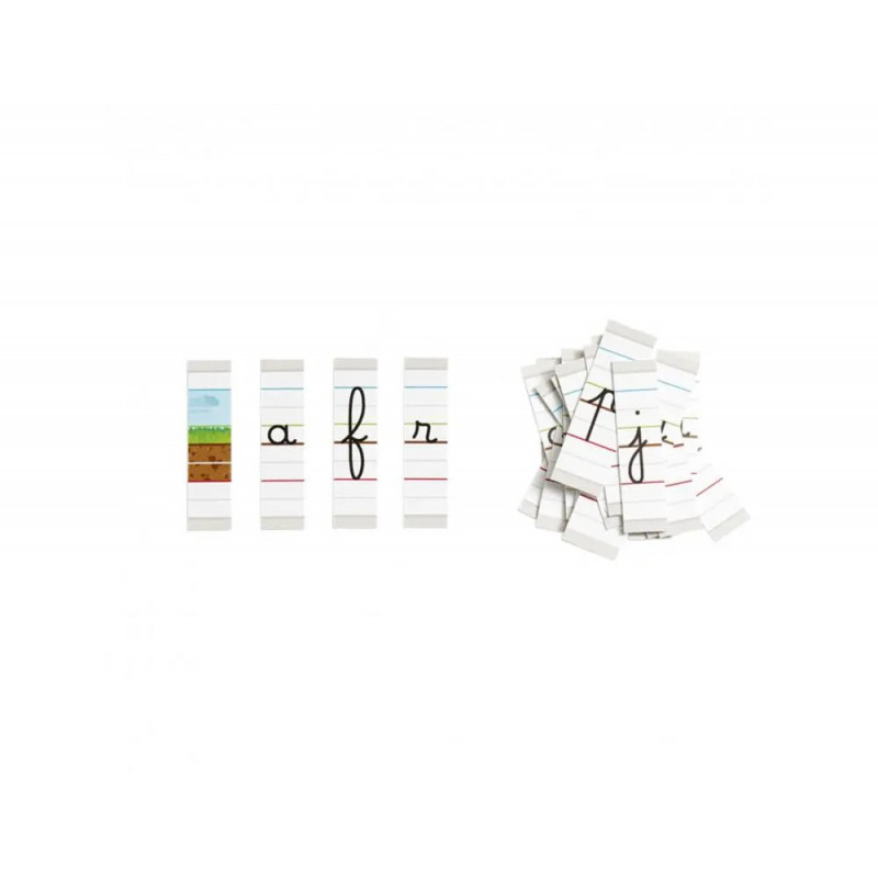 Lettres cursives lignees magnetiques grand format nathan