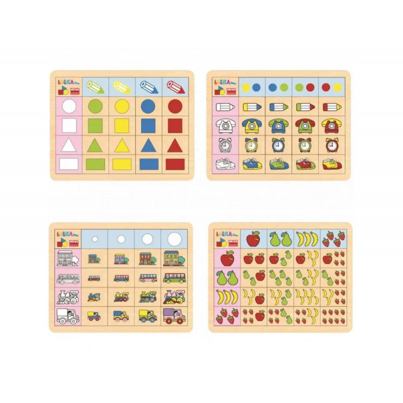 Besoins specifiques materiels pedagogiques akros tableau double entree niveau 1 4 plateaux en bois 4x25 tuiles