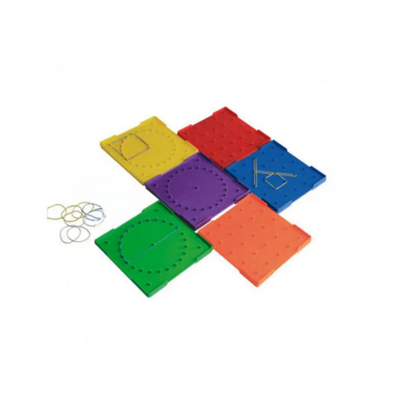 Geoplans wissner geoplans petits modeles activites de geometrie lot de 6 unites et elastiques couleurs