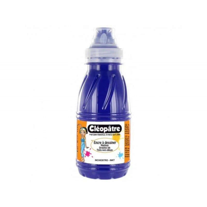 Encre a dessiner cleopatre diluable a l eau multisupports flacon de 250 ml coloris violet