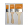 Pinceaux plats larges soie blanche manche en bois set de 3 pinceaux largeur 20 30 et 40 mm