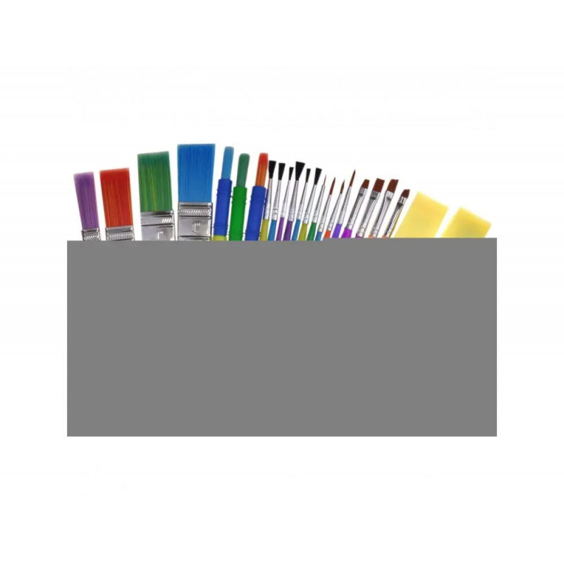 Assortiment creativite pinceaux fins et larges brosses plates pinceaux plats en mousse lot de 25 pieces