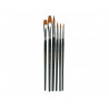 Assortiment pinceaux et brosses fibres synthetiques robustes et elastiques set de 4 pinceaux et 2 brosses