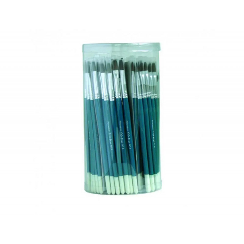 Classpack pinceaux et brosses poils de poney manches en bois et virole en alu 144 pieces assorties