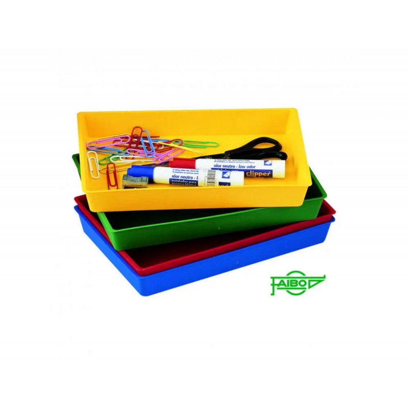 Bac de rangement faibo en polystyrene resistant 23x14x3 cm coloris bleu