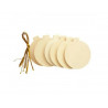 Lot suspensions boules et guirlandes graine creative plates bois 6cm 6 unites