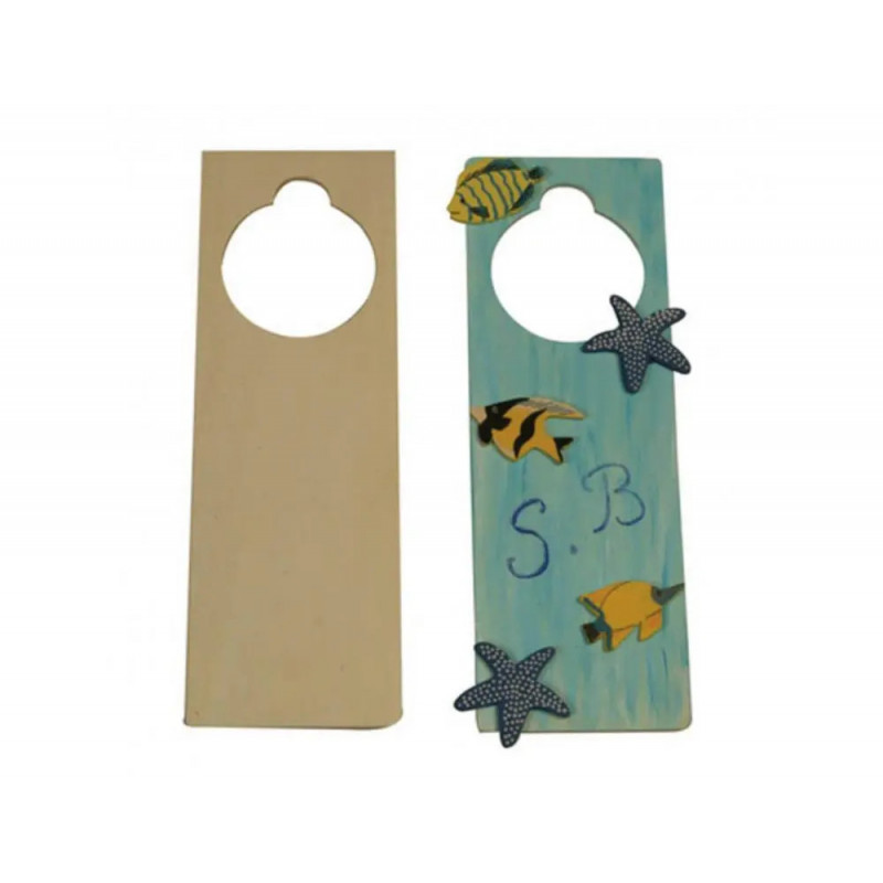 Plaque pour poignee de porte graine creative bois 23x8x0,5cm a decorer