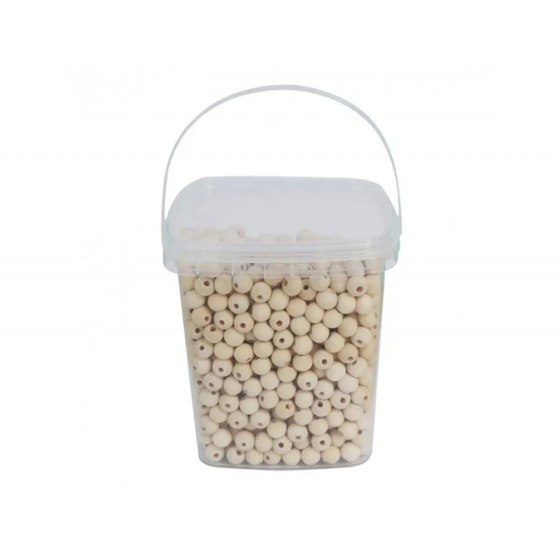 Perle bois ronde diametre 10mm coloris naurel lot de 1100 perles