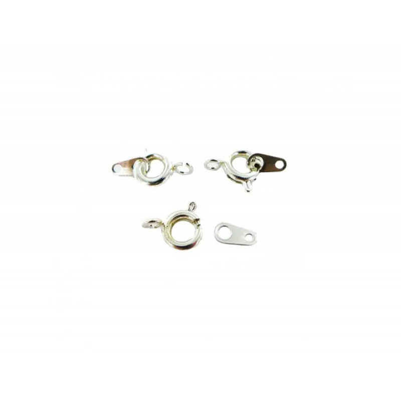Fermoir a ressort innspiro 6mm avec anneau coloris argent lot de 7