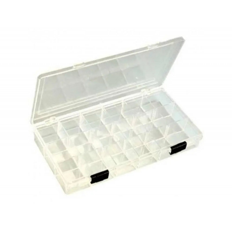 Boite rangement 18 cases graine creative plastique transparent 21x11x3 cm