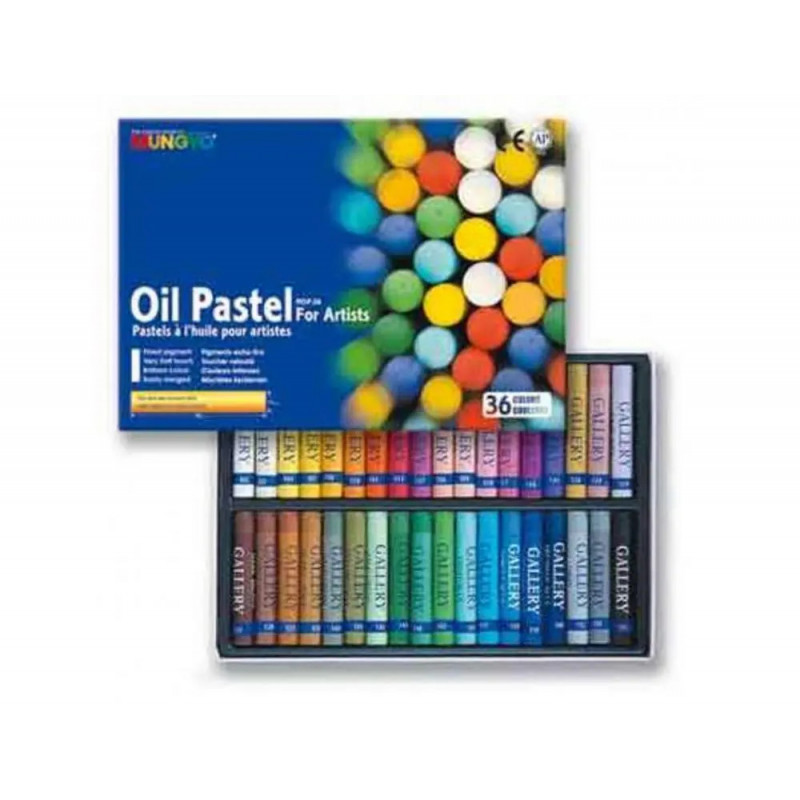 Pastels a l'huile ronds oz mungyo boite 36 unites coloris assortis