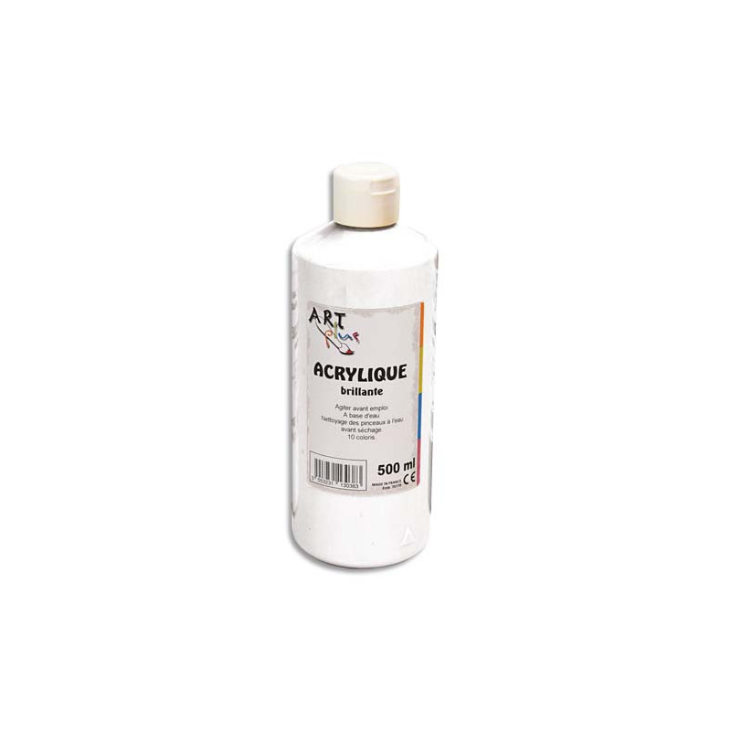 ART PLUS Acrylique brillante 500ml Blanc