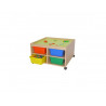 Table de jeu culture club carree 8 cases de ragement 4 roulettes avec freins bacs inclus