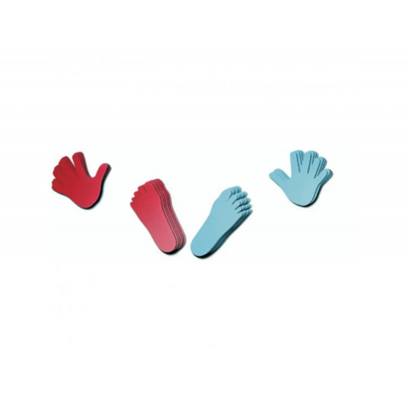Lot d empreintes de jeux pieds et mains henbea en polypropylene 20 unites coloris assortis