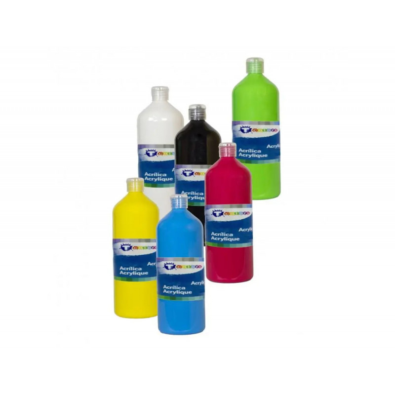 Peinture acrylique tcolors multisupports sechage rapide 500ml coloris jaune