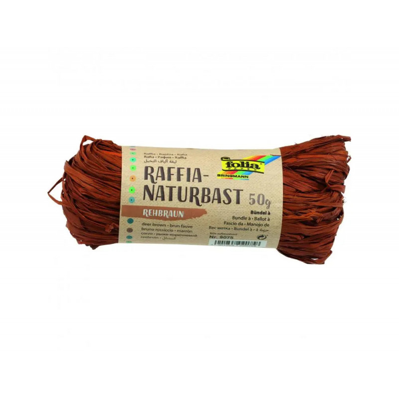 Raphia vegetal clairefontaine coloris cafe pelote 50g