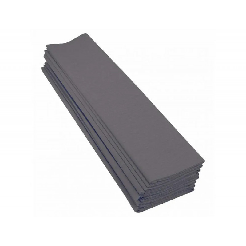 Papier crepon clairefontaine standard 0,5x2m crepage 40% coloris gris paquet 10 feuilles