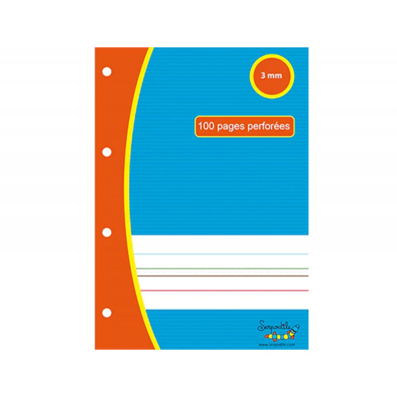 Feuillets mobiles hamelin serpodile perfores a4 100 pages double ligne 3mm niveau 3
