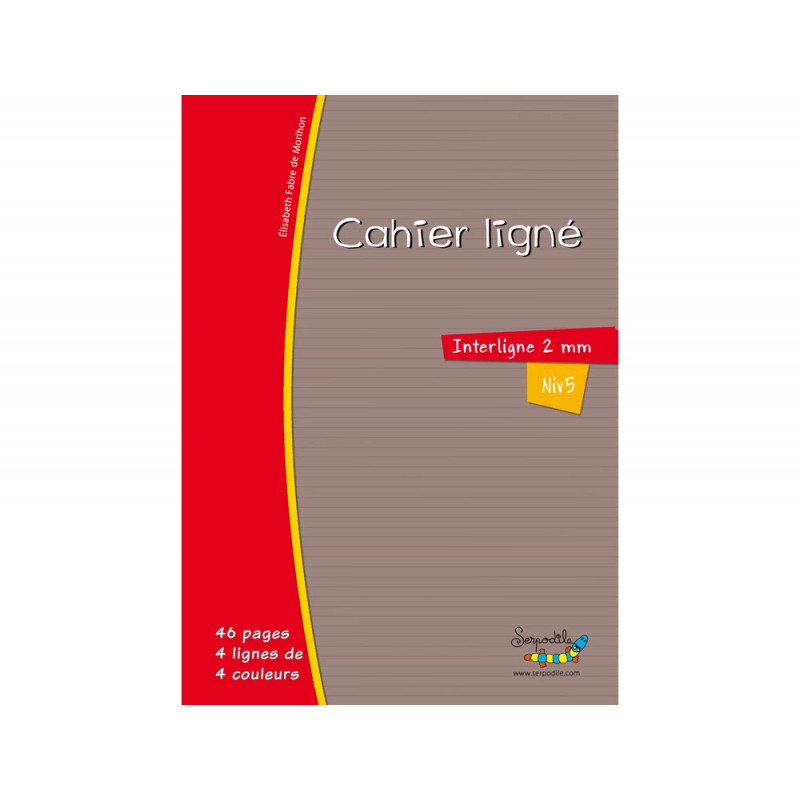 Cahier hamelin serpodile 21x29.7 cm a4 48 pages double ligne 2mm avec marge niveau 5