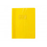 Protege-cahier clairefontaine 17x22cm plastique 22/100e 2 rabats coloris jaune