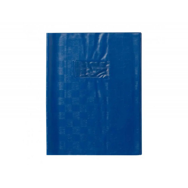 Protege-cahier clairefontaine 17x22cm plastique 22/100e 2 rabats coloris bleu