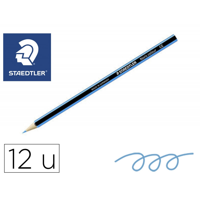Crayons staedtler noris colour 185 coloris bleu clair pochette de 12
