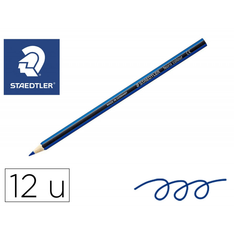 Crayons staedtler noris colour 185 coloris bleu pochette de 12