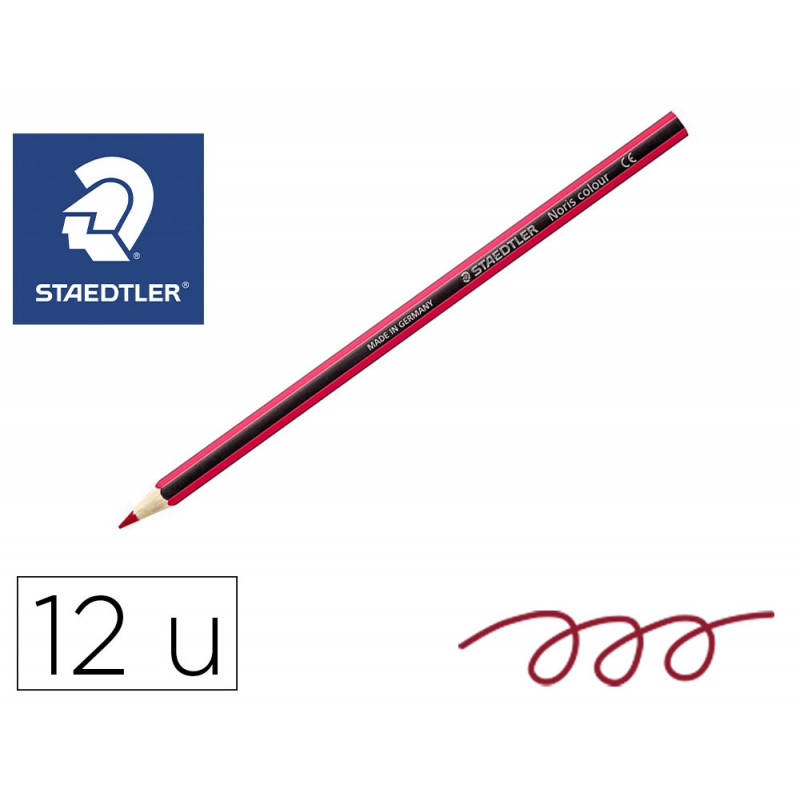 Crayons staedtler noris colour 185 coloris rouge pochette de 12