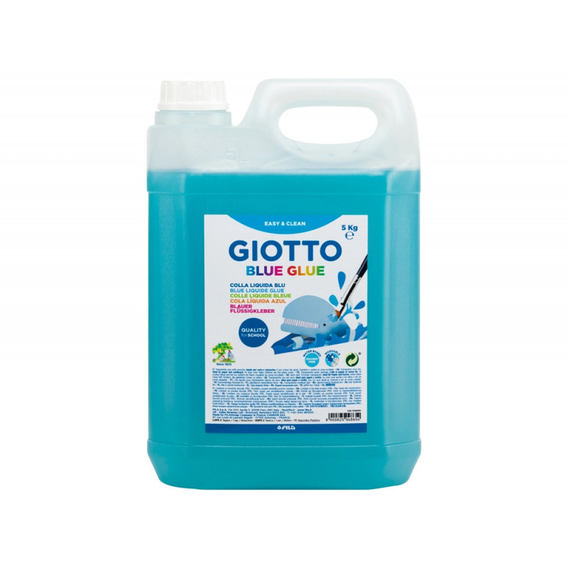 Colle bleue giotto sans solvant lavable usage papier et carton 5kg