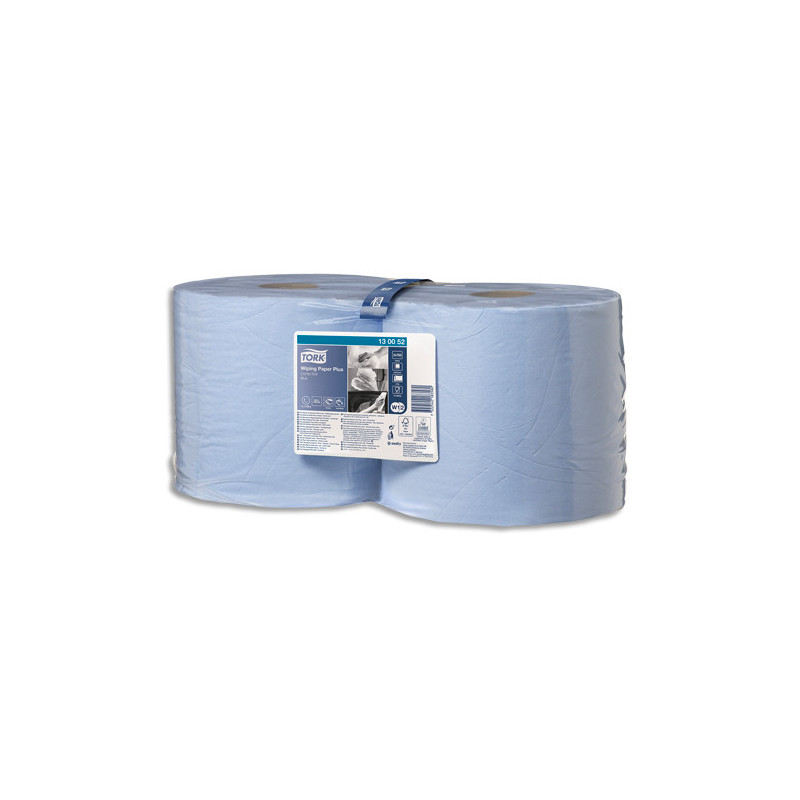 TORK Lot de 2 bobines Papier d'essuyage Plus Combi Roll 2 plis 750 formats prédécoupés 255m Bleu