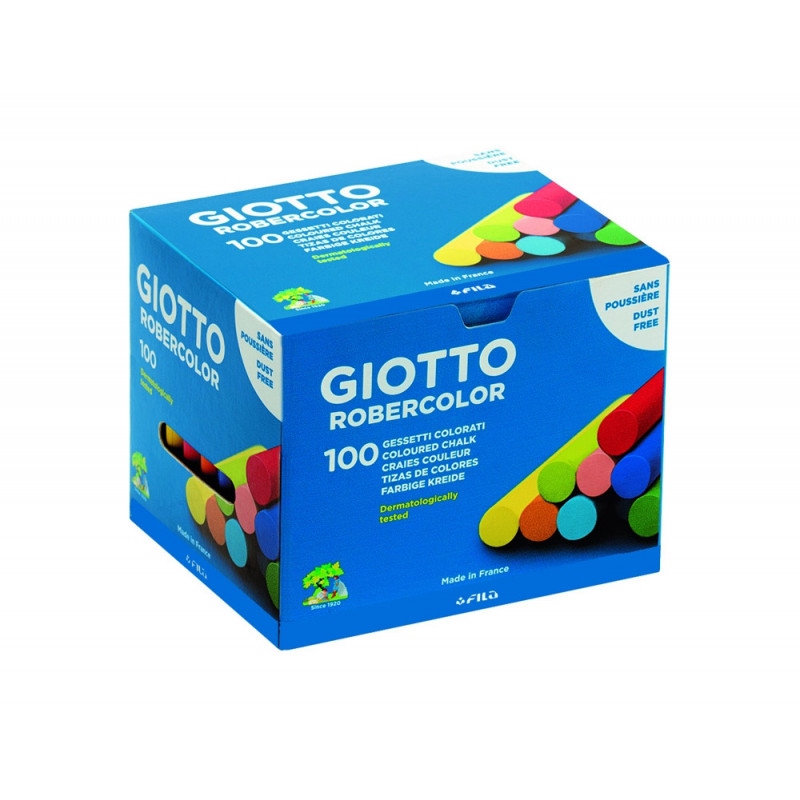 Boite de craies standard giotto tableaux et ardoises 100 unites coloris assorties