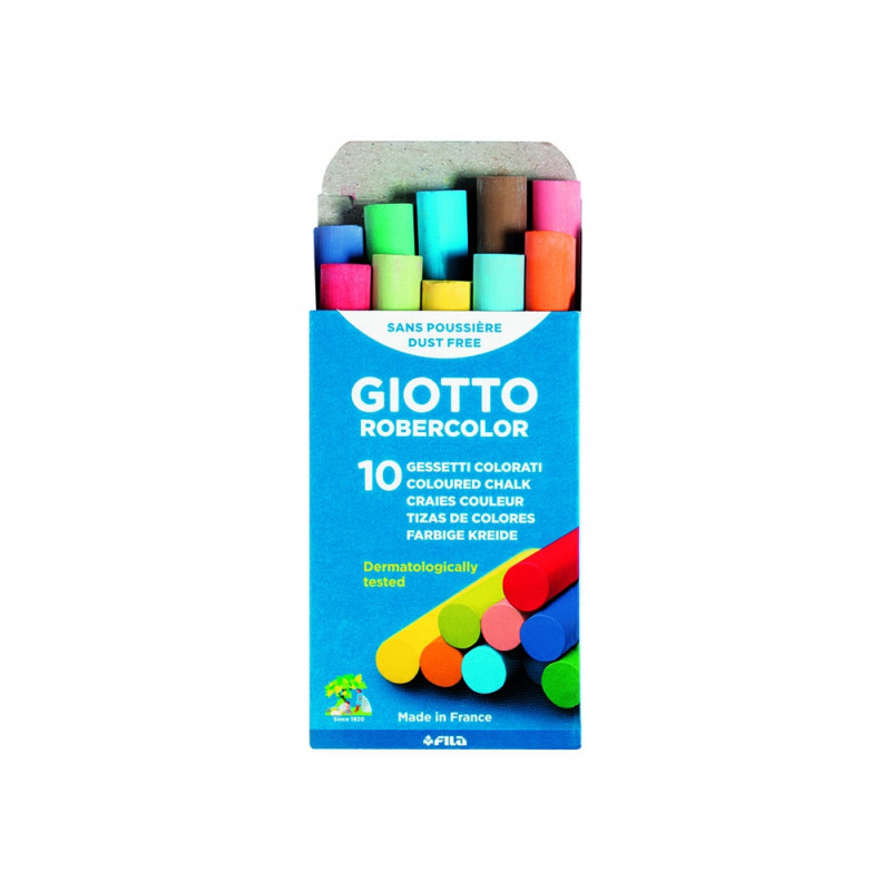 Boite de craies standard giotto tableaux et ardoises 10 unites coloris assorties