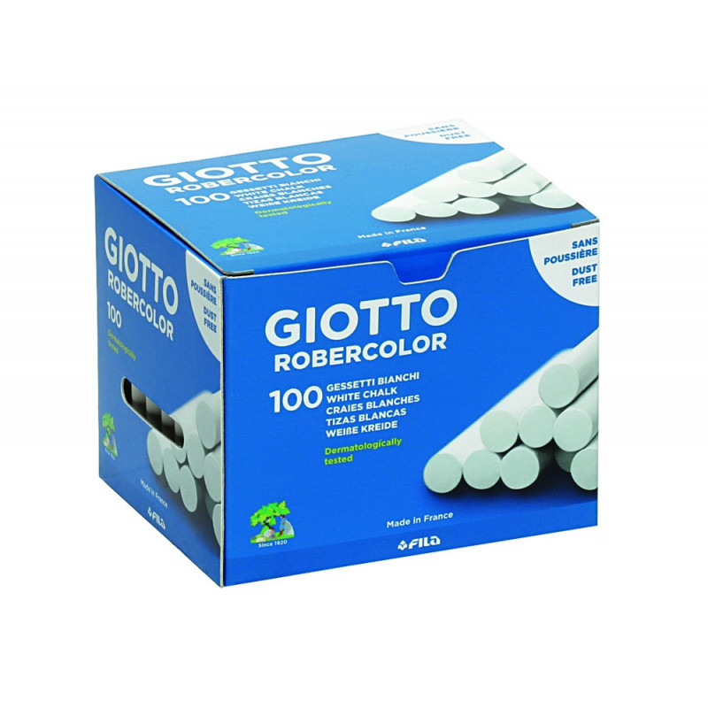 Boite de craies standard giotto tableaux et ardoises 100 unites coloris blanches