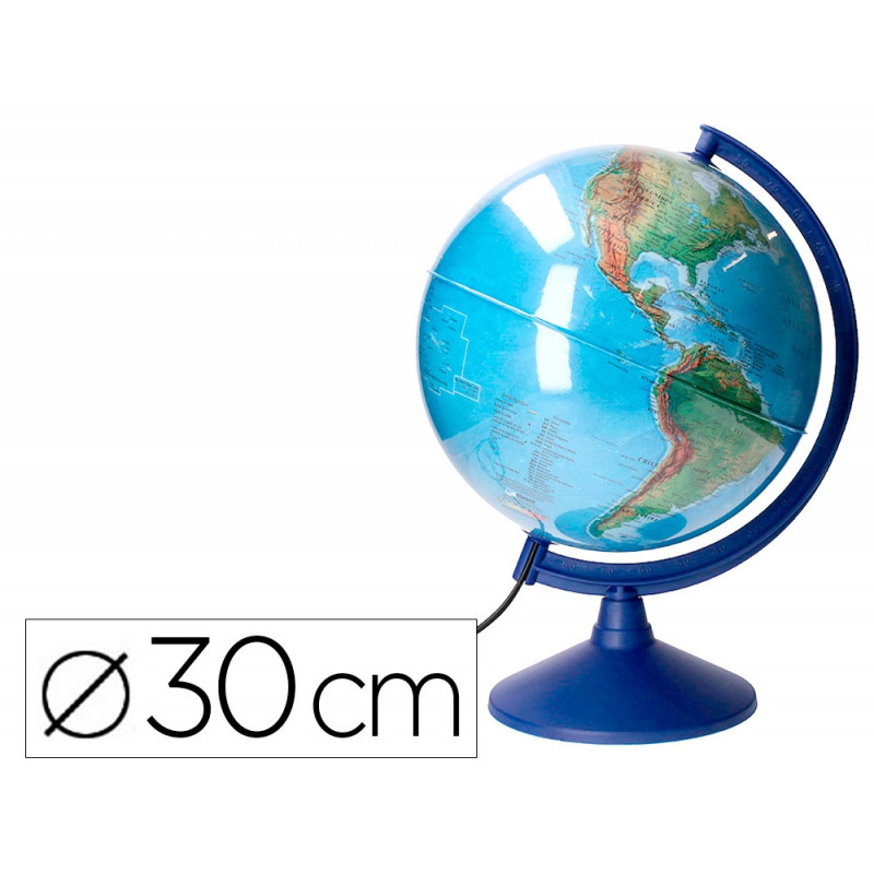 Globe terrestre antartik lumineux carte physique et politique effaçable diametre 30 cm