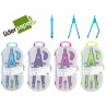 Compas liderpapel micrométrique articulé 2 branches adaptateur circonférence 32cm longueur 17cm mines 2mm étui plastique