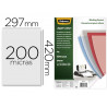 Plat couverture fellowes pvc 20/100e format a3 incolore boîte 100 unités