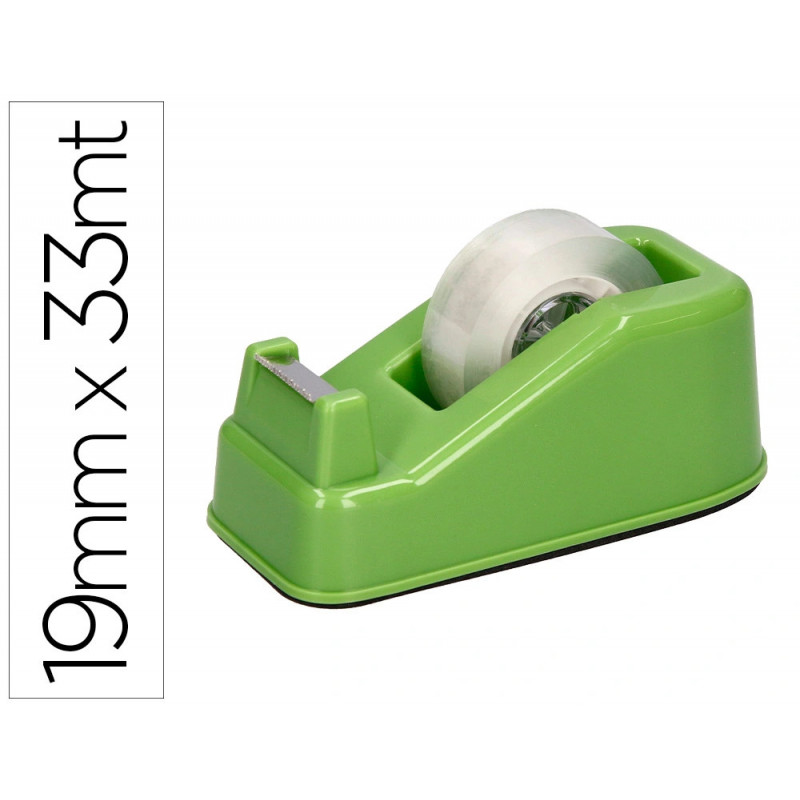 Devidoir de comptoir liderpapel ecouse 100% plastique recycle ruban adhesif 19mmx33m coloris vert