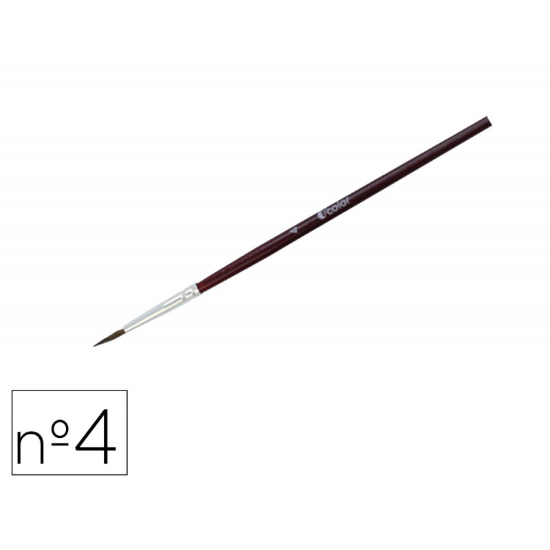 Pinceau o'color poils poney nº4 ideal gouache et aquarellevirole aluminium manche bois laque lot 10 unites