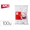 Boules apli kids polystyrene diametres assortis de 10 a 60mm format maxi sachet zip coloris blanc 100 unites