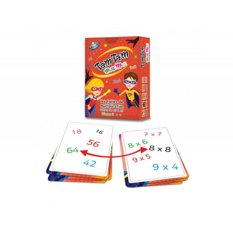 Jeu interdacta tam tam multimax niveau 2 42 cartes + 10 cartes aide-memoire reversible + 6 cartes regle